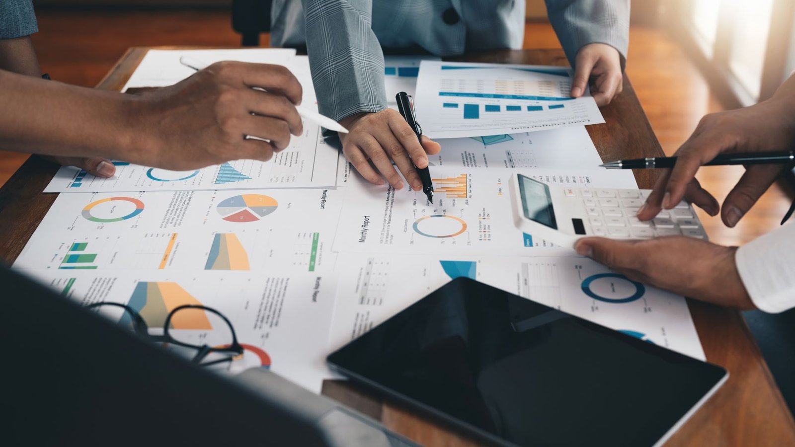 Advisors reviewing an investment strategy with a client